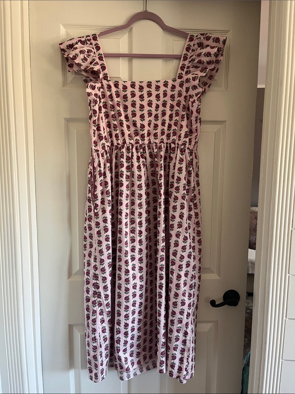 J. Crew Pink Floral Cotton Blend Midi Dress NWT Size 14 - Picture 10 of 11